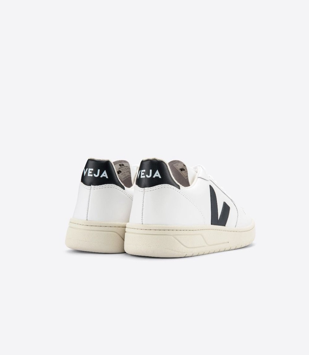 Veja Sneakers Mens - V-10 Leather - White/Black - 0578BYOWX